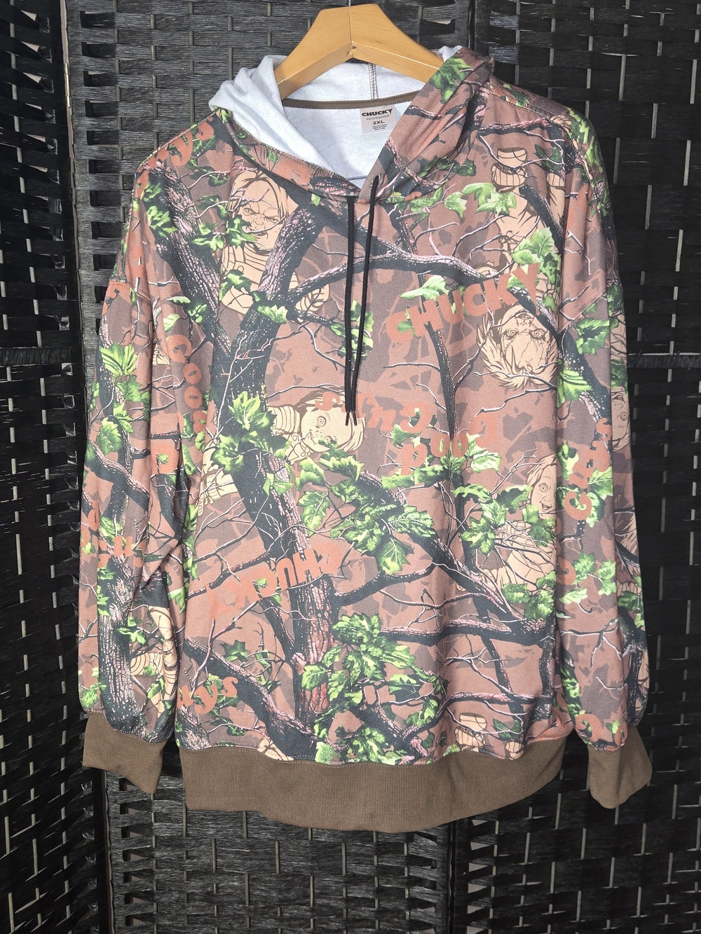 Chucky Camo Graphic Hoodie Mens Size 2XL